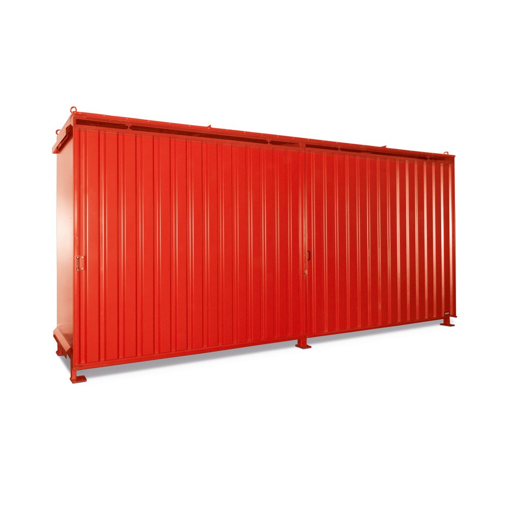 Product afbeelding: Stellingcontainer voor 12 x EP / 8 x CP3, 2 niveaus, 2 schuifdeuren, vuurrood