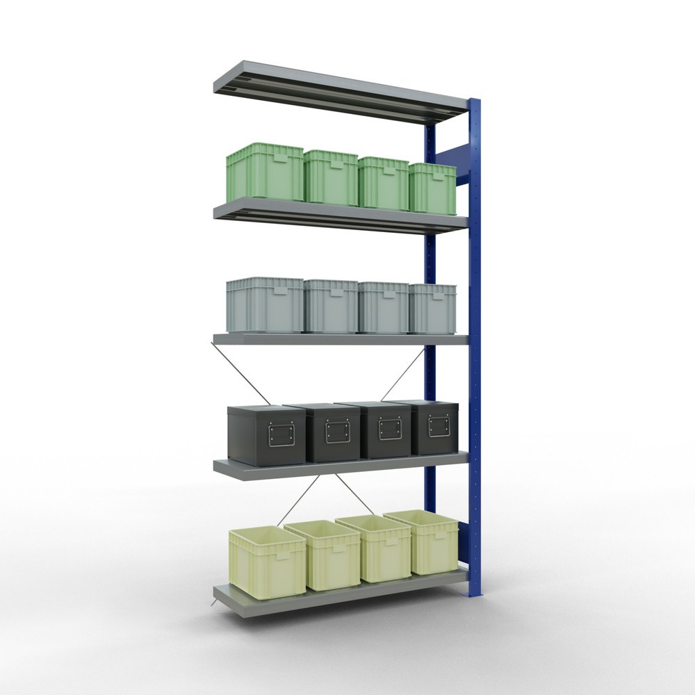 Productafbeelding nr. 3: Legbordrek SCHULTE inhaakmontage, aanbouwelement, schapbelasting 330 kg, gentiaanblauw/verzinkt, h x b x d 2.000 x 1.000 x 300 mm