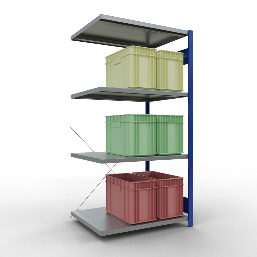 Productafbeelding nr. 3: Legbordrek SCHULTE steekmontage, AE, VL 330 kg, gentiaanblauw / verzinkt, hxbxd 2.000 x 1.000 x 800 mm