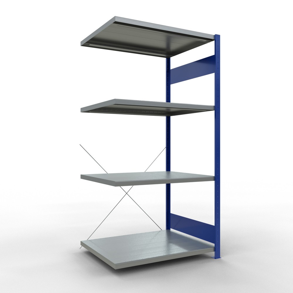 Product afbeelding: Legbordrek SCHULTE steekmontage, AE, VL 330 kg, gentiaanblauw / verzinkt, hxbxd 2.000 x 1.000 x 800 mm