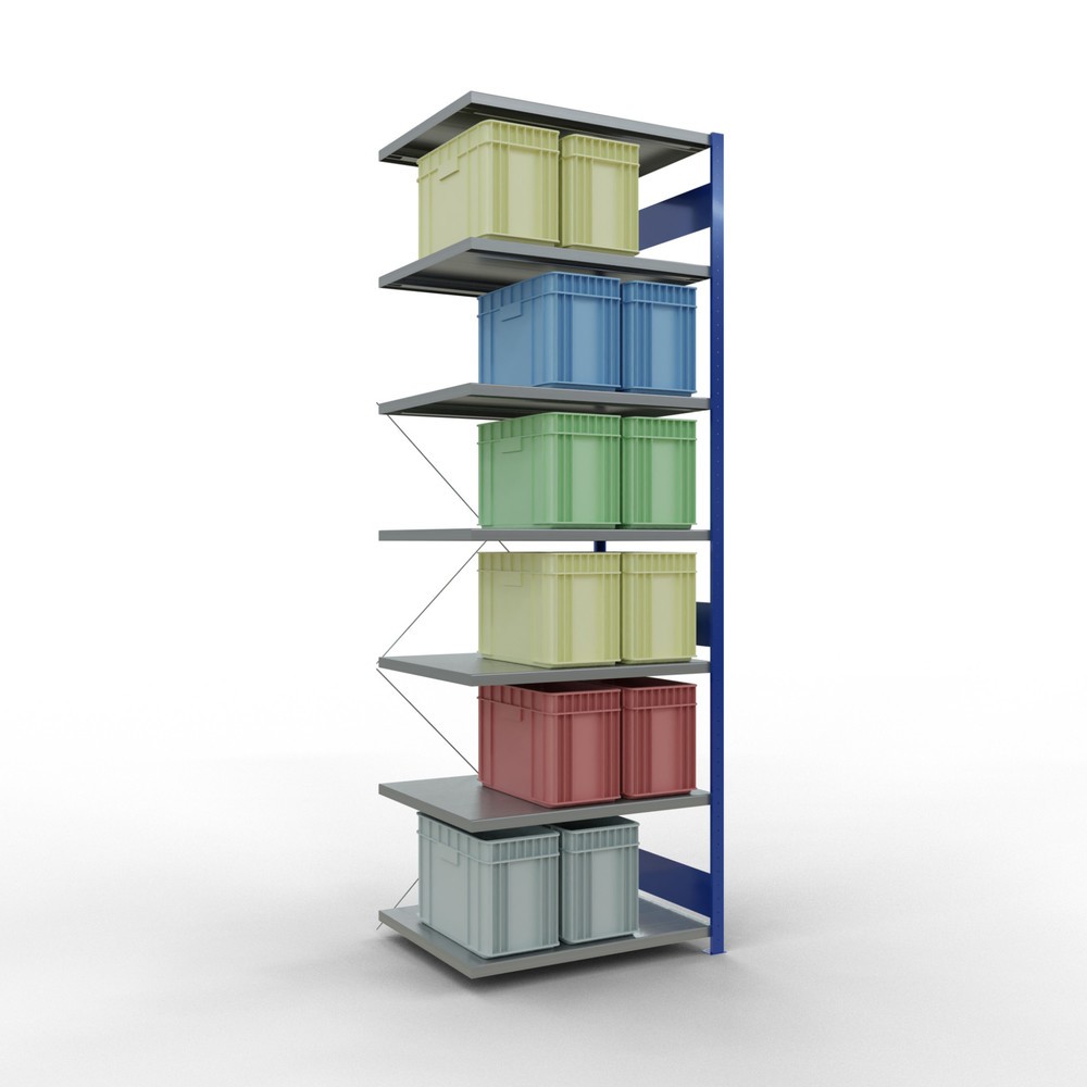 Productafbeelding nr. 3: Legbordrek SCHULTE steekmontage, AE, VL 330 kg, gentiaanblauw / verzinkt, hxbxd 3.000 x 1.000 x 800 mm
