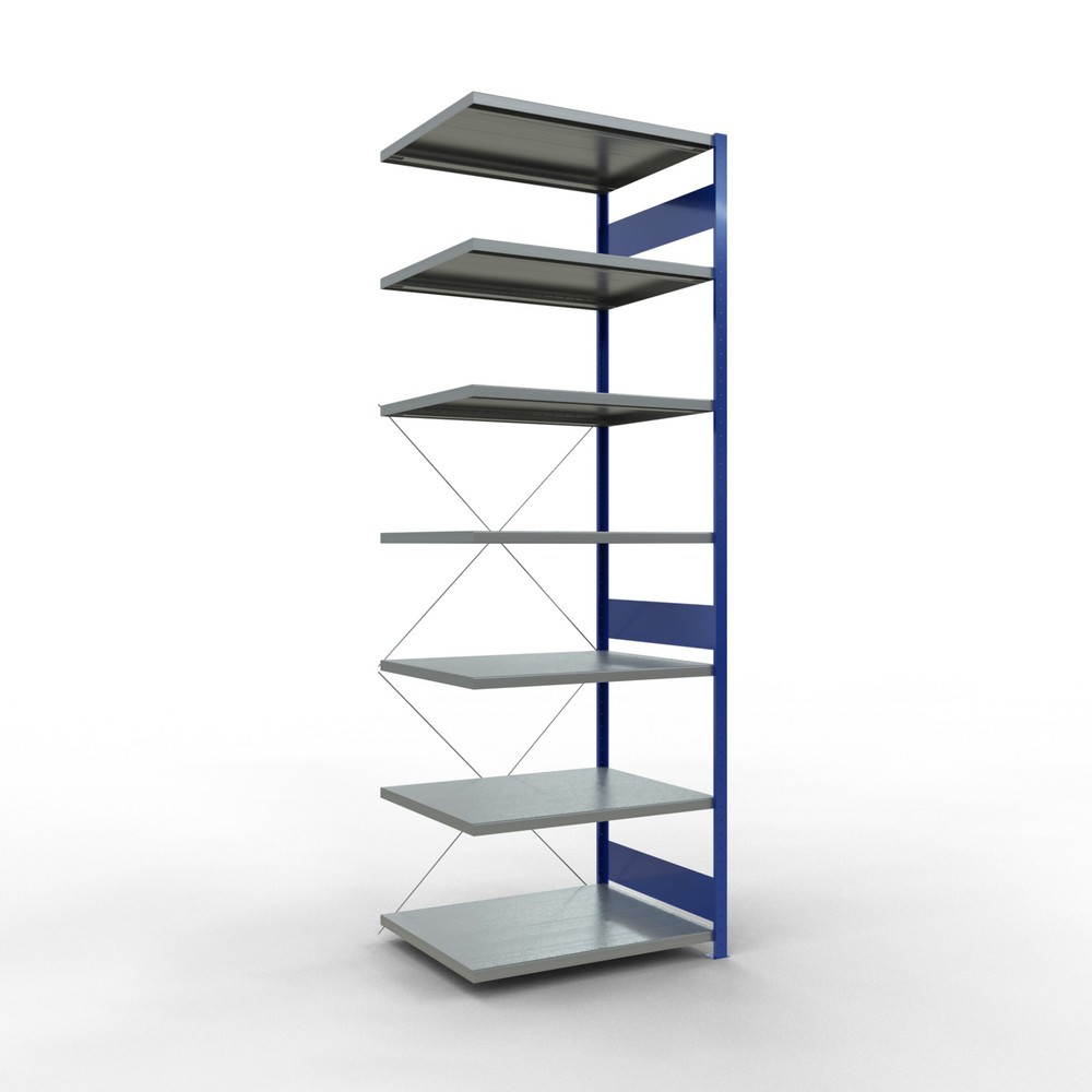 Product afbeelding: Legbordrek SCHULTE steekmontage, AE, VL 330 kg, gentiaanblauw / verzinkt, hxbxd 3.000 x 1.000 x 800 mm