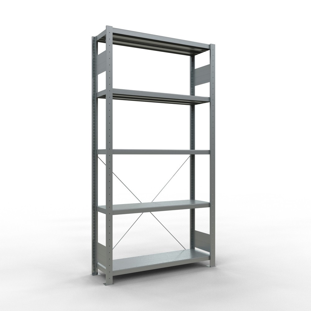 Product afbeelding: Legbordrek SCHULTE, verzinkt, met 5 legborden van plaatstaal, vaklast 330 kg, hxbxd 2.000 x 1.060 x 336 mm