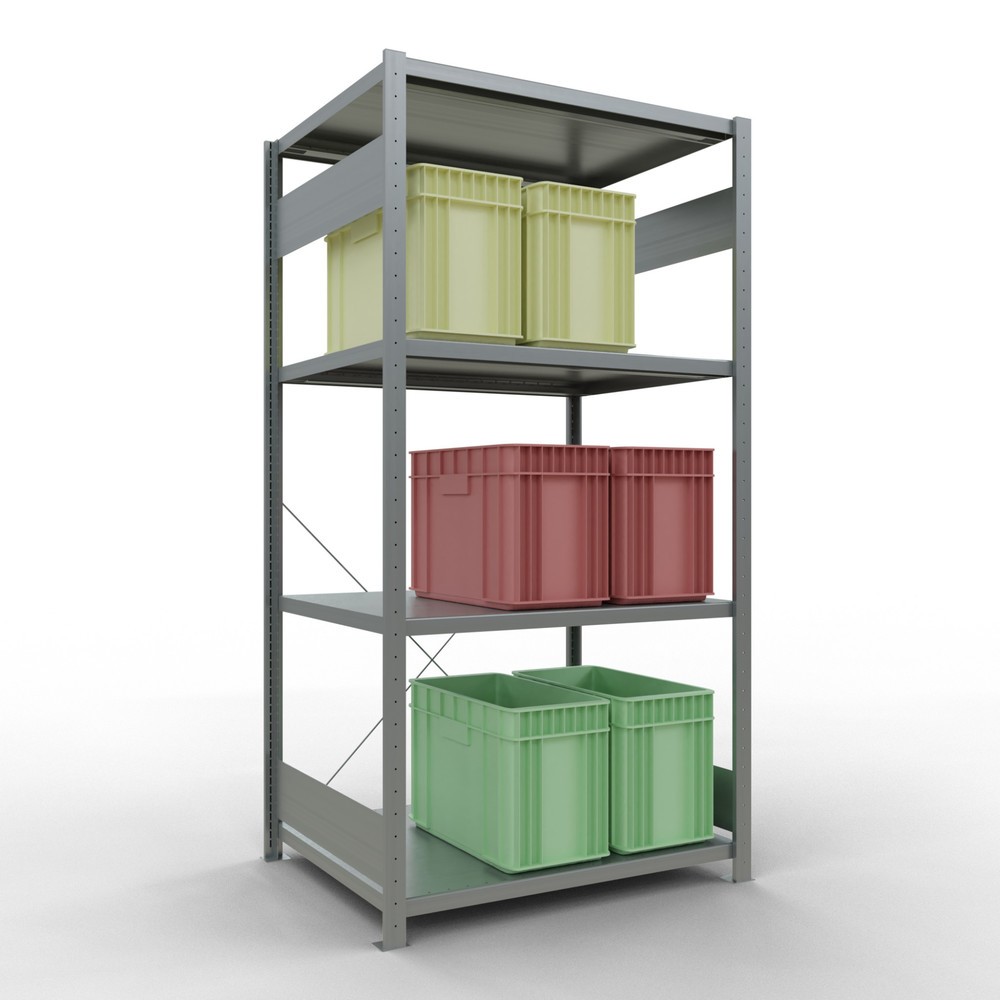 Productafbeelding nr. 3: Legbordrek SCHULTE, verzinkt, met 5 legborden van plaatstaal, vaklast 330 kg, hxbxd 2.000 x 1.060 x 836 mm