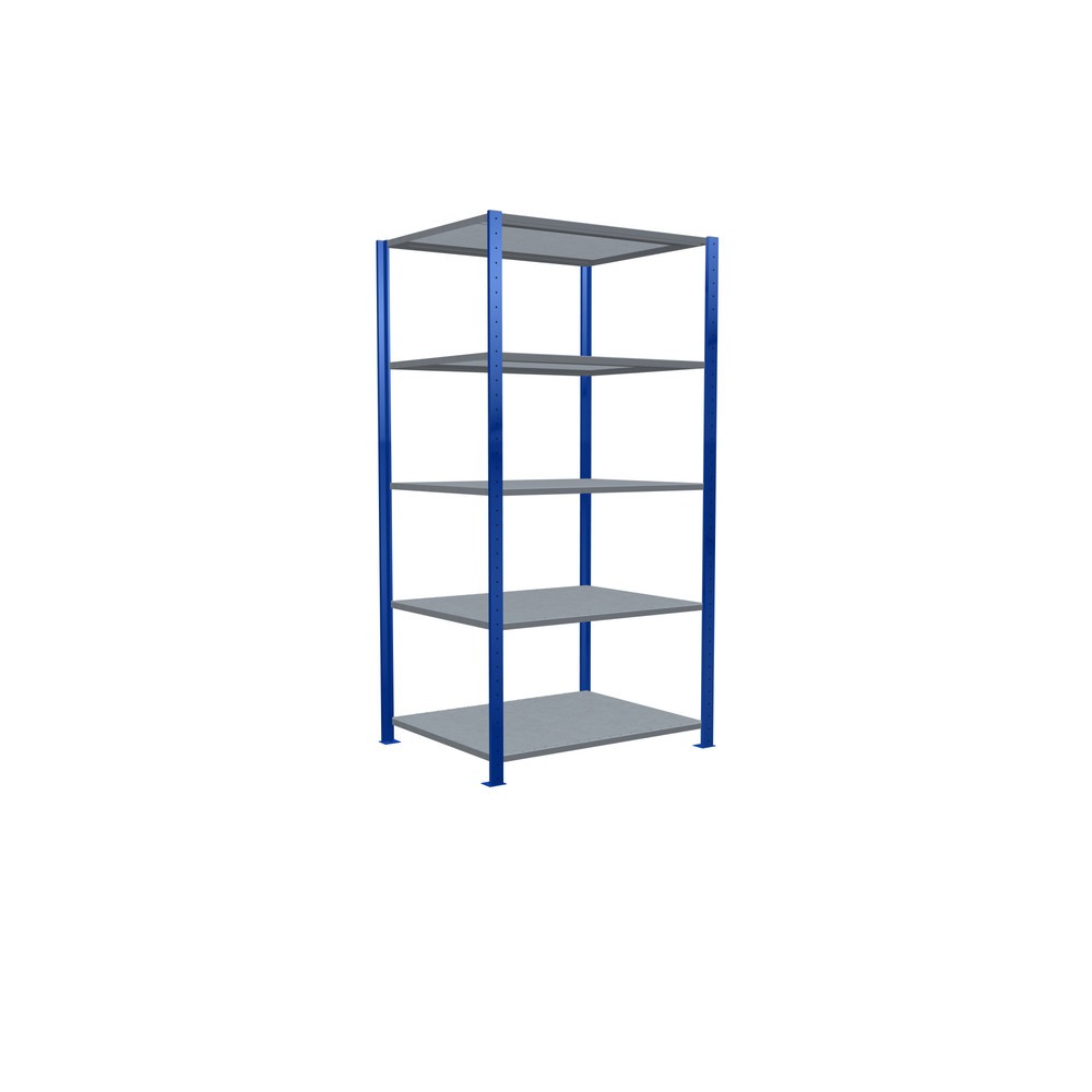 Productafbeelding nr. 2: Legbordrek SCHULTE, gentiaanblauw / verzinkt, met 5 legborden van plaatstaal, vaklast 330 kg, hxbxd 2.000 x 1.060 x 836 mm