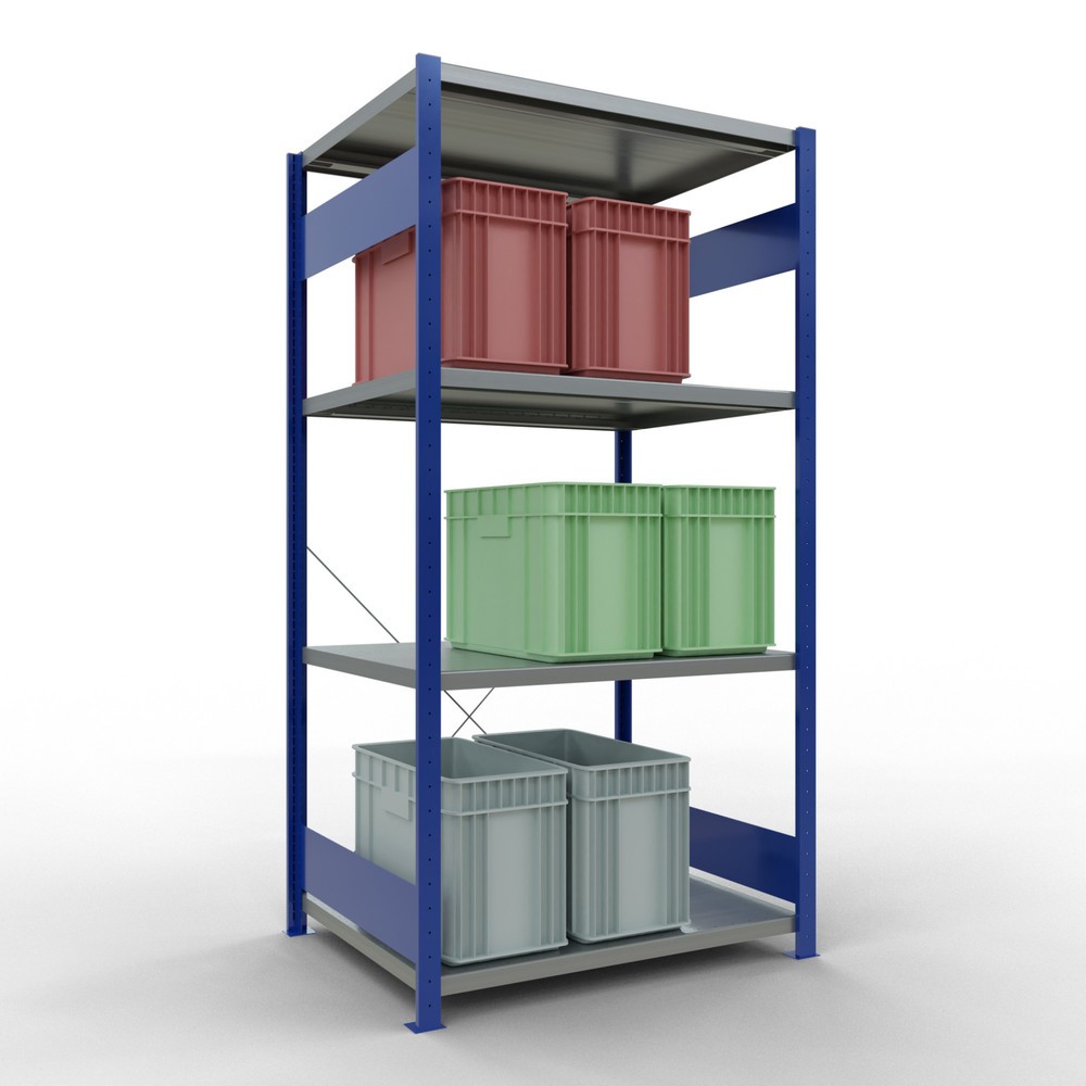 Productafbeelding nr. 3: Legbordrek SCHULTE, gentiaanblauw / verzinkt, met 5 legborden van plaatstaal, vaklast 330 kg, hxbxd 2.000 x 1.060 x 836 mm