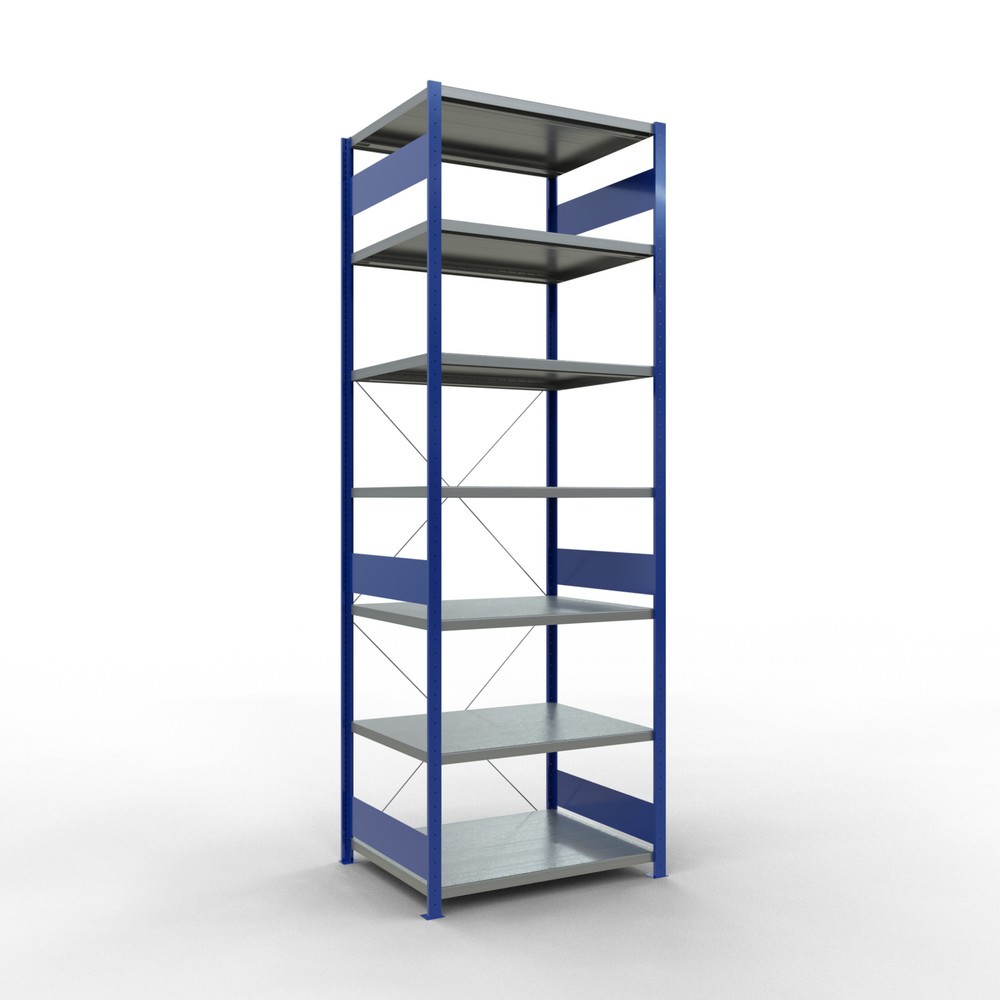 Product afbeelding: Legbordrek SCHULTE, gentiaanblauw / verzinkt, vaklast 330 kg, hxbxd 3.000 x 1.060 x 836 mm