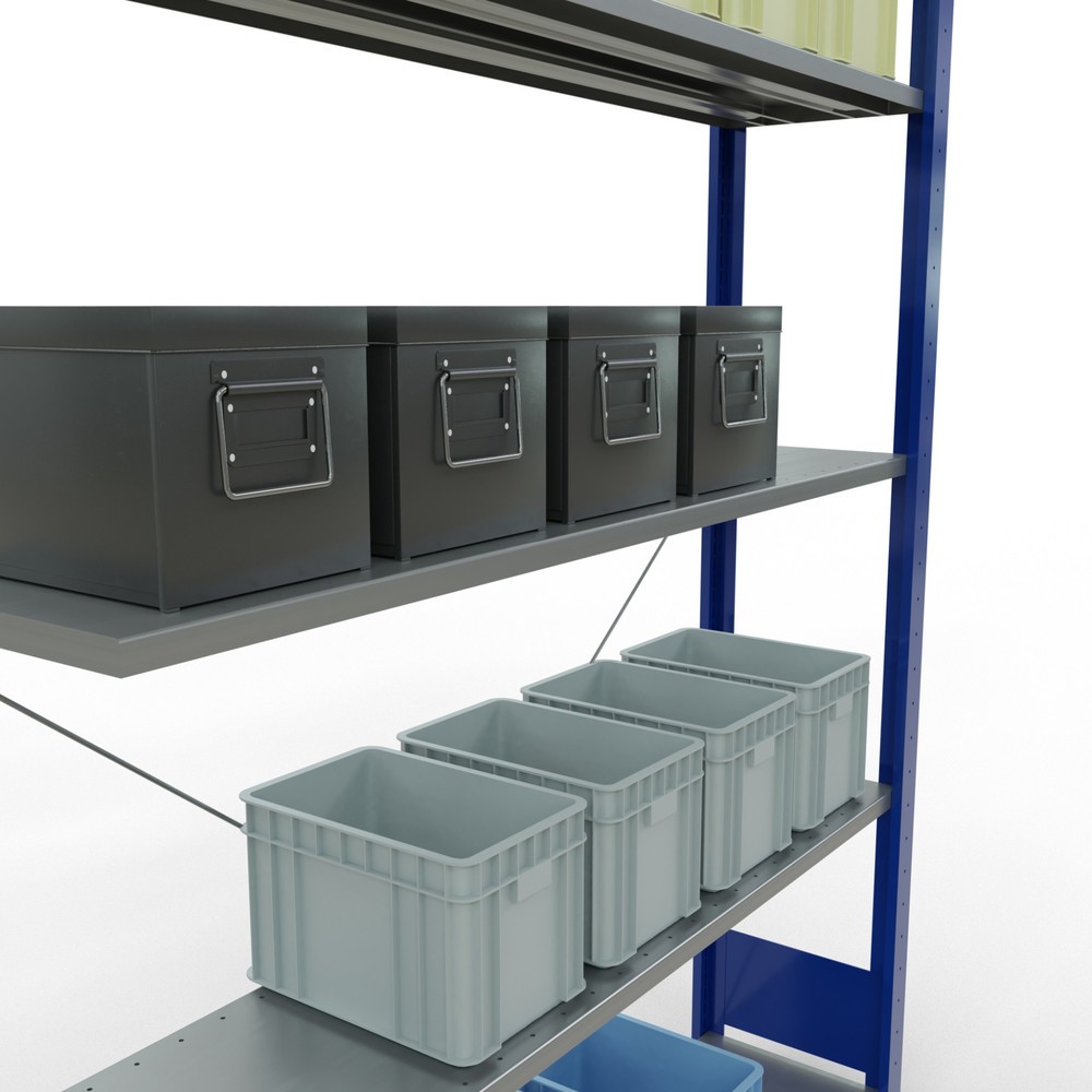 Productafbeelding nr. 2: Legbordrek SCHULTE inhaaksysteem, aanbouwelement, schapbelasting 150 kg, gentiaanblauw/verzinkt, h x b x d 2.000 x 1.300 x 300 mm
