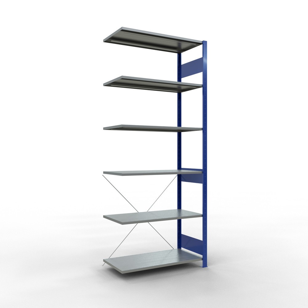 Product afbeelding: Legbordrek SCHULTE steeksysteem, AE, VL 150 kg, gentiaanblauw / verzinkt, hxbxd 2.500 x 1.000 x 500 mm