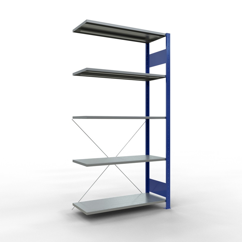 Product afbeelding: Legbordrek SCHULTE steeksysteem, AE, VL 150 kg, gentiaanblauw / verzinkt, hxbxd 2.000 x 1.000 x 400 mm