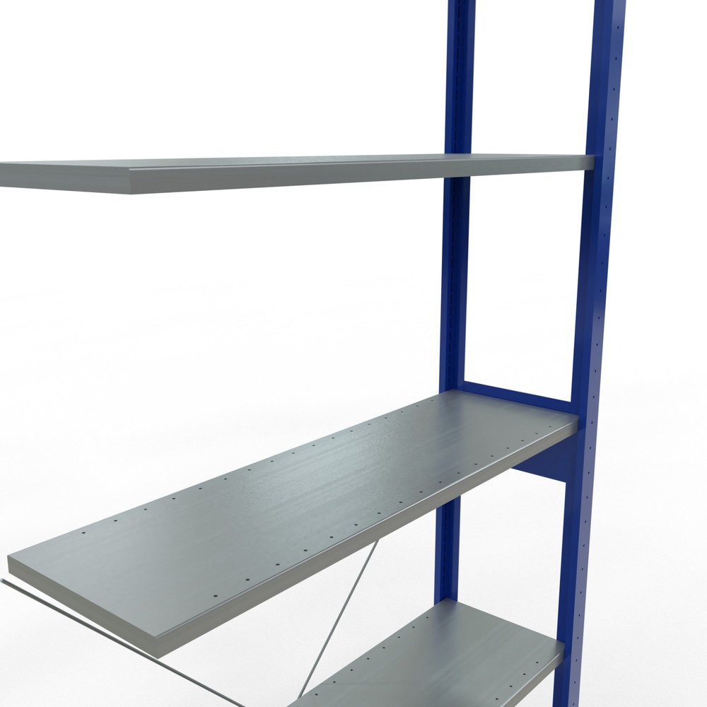 Productafbeelding nr. 2: Legbordrek SCHULTE inhaaksysteem, aanbouwelement, schapbelasting 150 kg, gentiaanblauw/verzinkt, h x b x d 2.500 x 1.000 x 300 mm