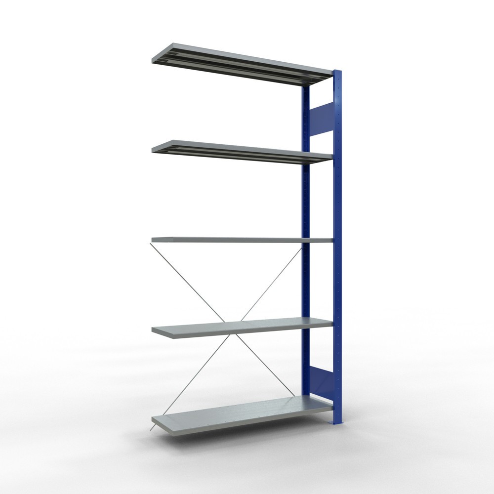 Product afbeelding: Legbordrek SCHULTE steeksysteem, AE, VL 150 kg, gentiaanblauw / verzinkt, hxbxd 2.000 x 1.000 x 300 mm