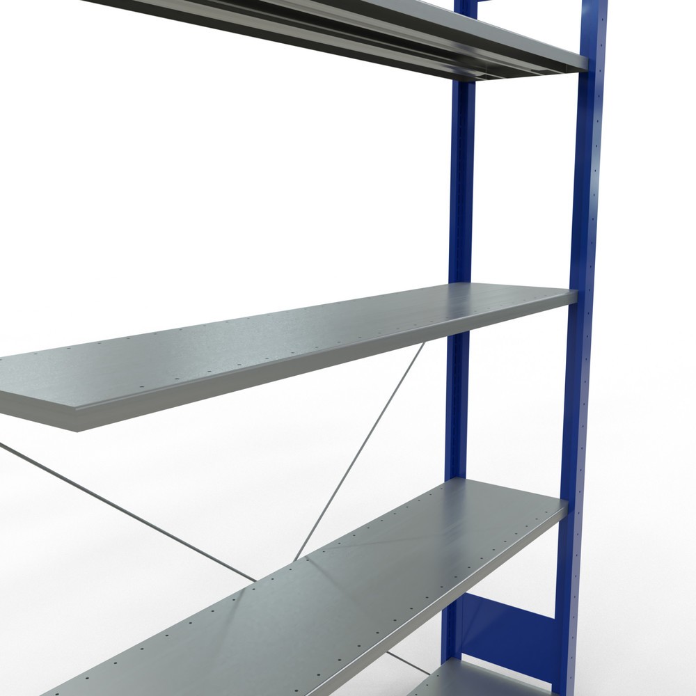 Productafbeelding nr. 5: Legbordrek SCHULTE inhaaksysteem, aanbouwelement, schapbelasting 150 kg, gentiaanblauw/verzinkt, h x b x d 2.000 x 1.300 x 300 mm