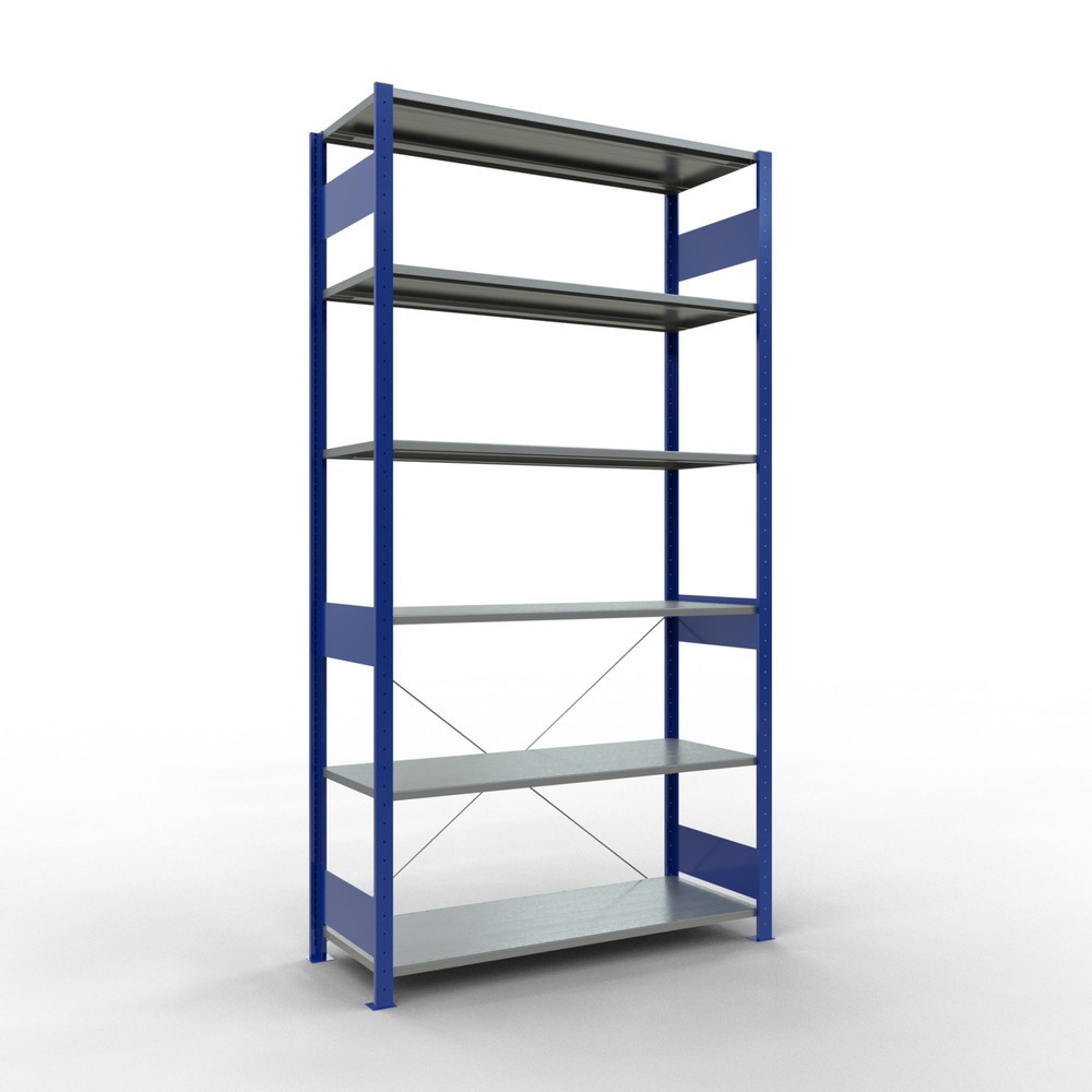 Product afbeelding: Legbordrek SCHULTE, gentiaanblauw / verzinkt, vaklast 150 kg, hxbxd 2.500 x 1.360 x 536 mm