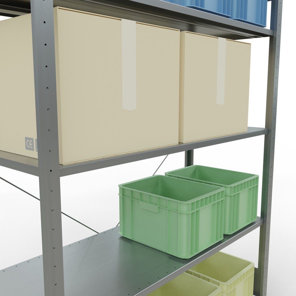 Productafbeelding nr. 4: Legbordrek SCHULTE, verzinkt, met 5 legborden van plaatstaal, vaklast 150 kg, hxbxd 2.000 x 1.360 x 536 mm