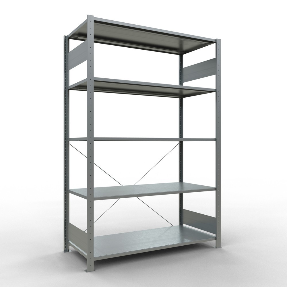 Product afbeelding: Legbordrek SCHULTE, verzinkt, met 5 legborden van plaatstaal, vaklast 150 kg, hxbxd 2.000 x 1.360 x 636 mm