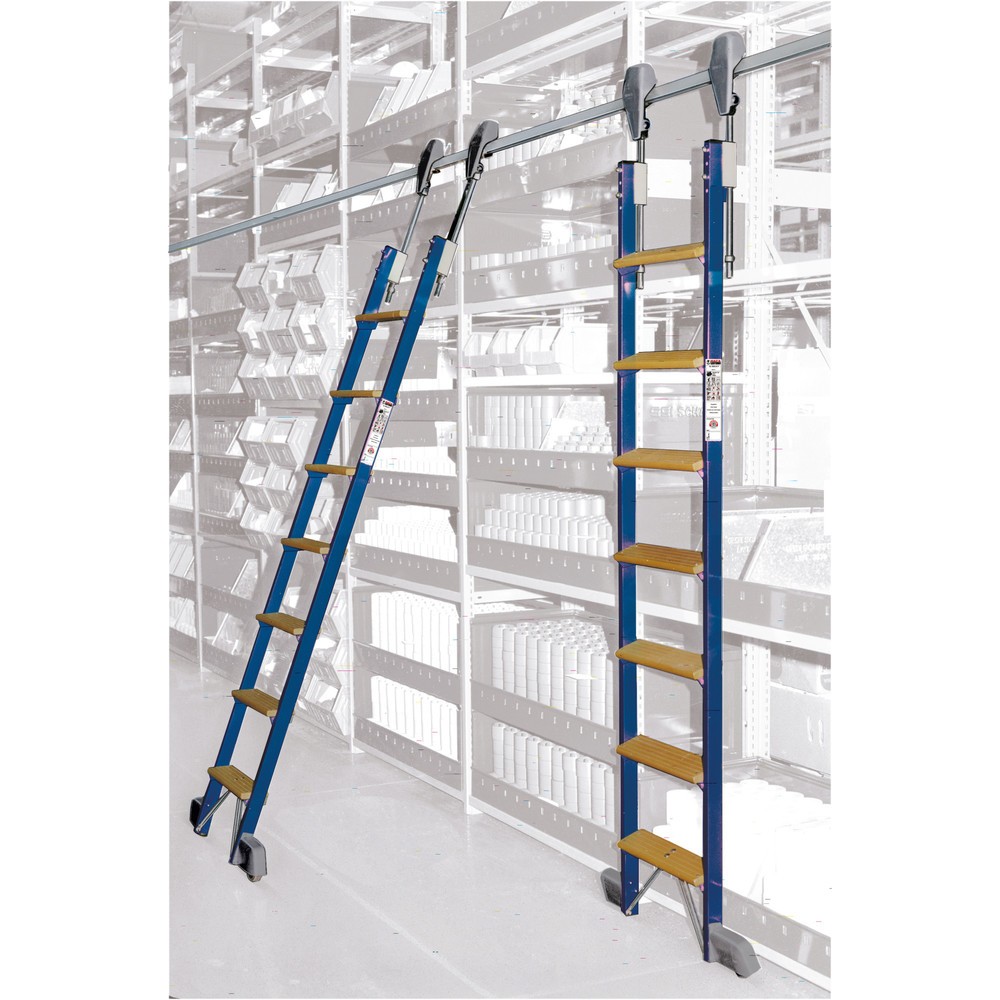 Product afbeelding: HACA stellingladder met koploopwerk en wielen, stahoogte 1,42 m