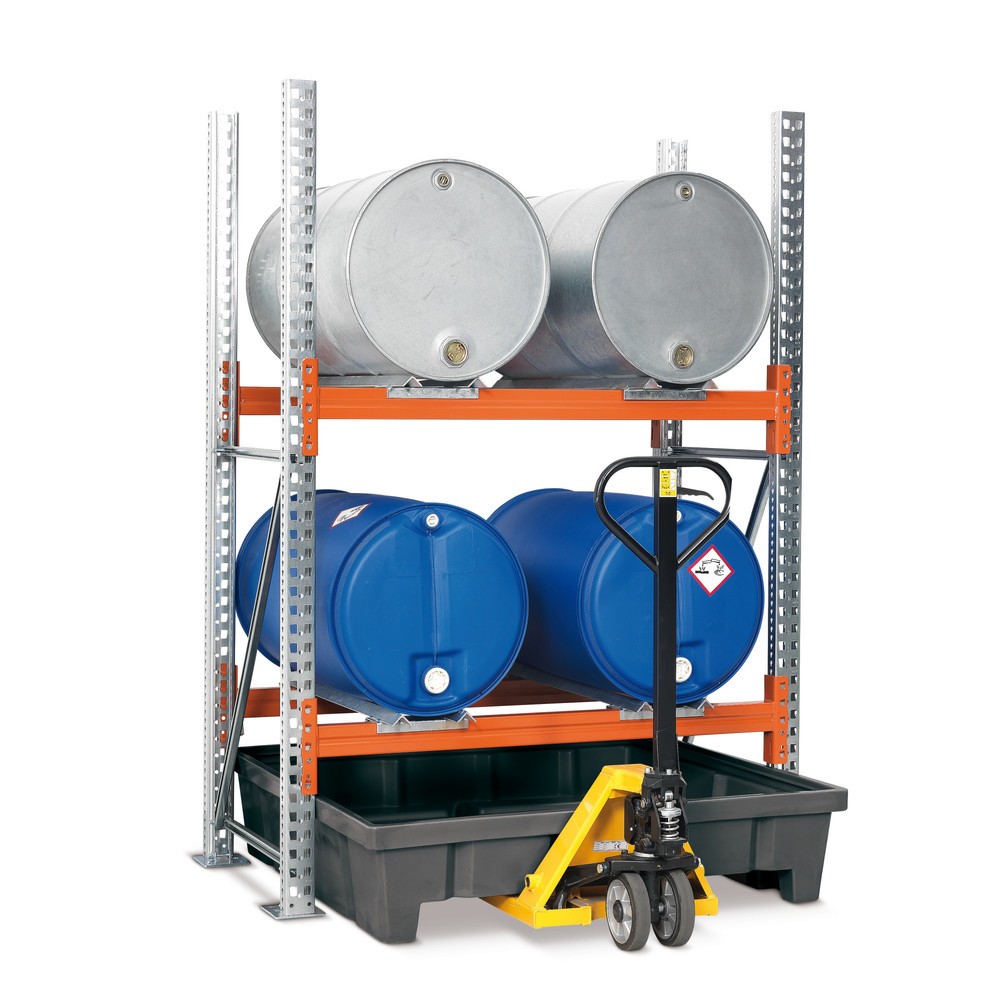 Product afbeelding: asecos® lekbak voor stellinglegborden, van PE, voor vatrekken, hxbxd 315 x 1320 x 1390 mm, opvangvolume 315 l