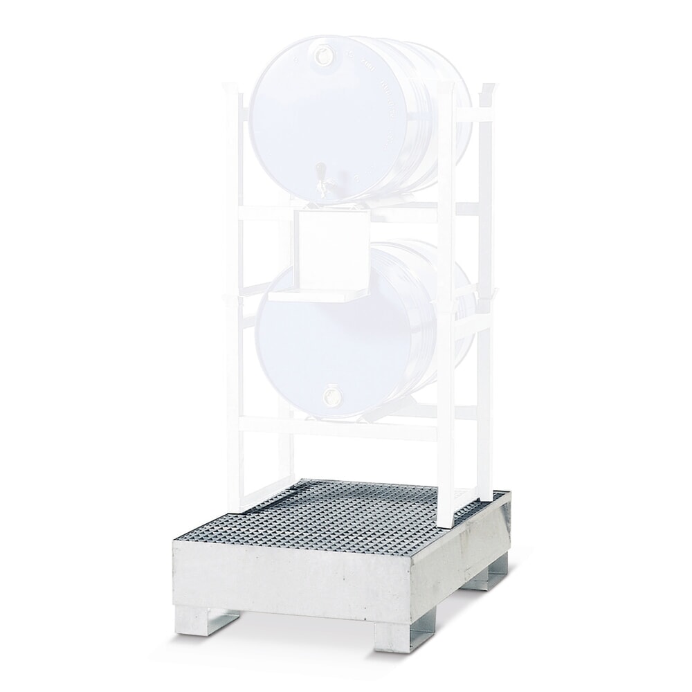 Product afbeelding: asecos® lekbak voor reklegborden, van staal voor vatrekken, onderrijdbaar, hxbxd 325 x 1340 x 850 mm