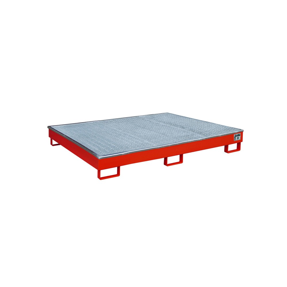 Product afbeelding: Bauer® reklekbak van staal met PE-inzetstuk RW-GR 1800 PE, gelakt, vuurrood