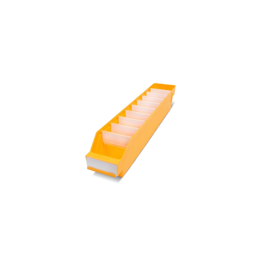 Produktabbildung: STEMO Regalkästen mit Sichtöffnung, BxT 90 x 500 mm, gelb
