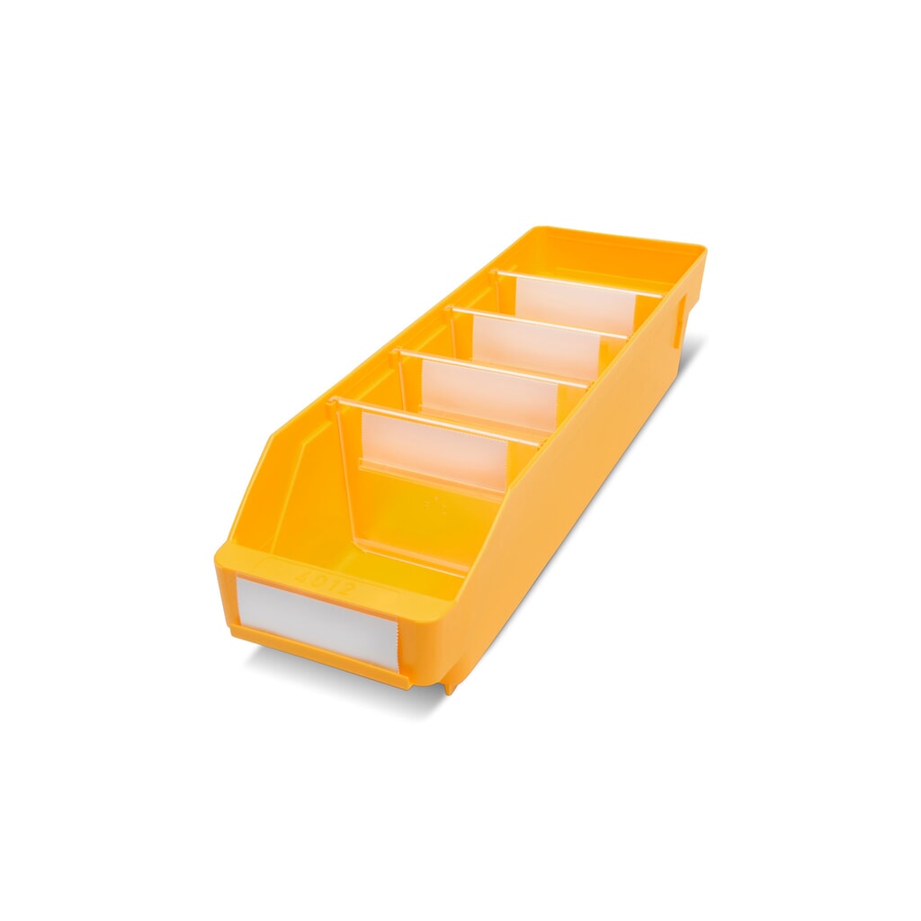 Produktabbildung: STEMO Regalkästen mit Sichtöffnung, BxT 120 x 400 mm, gelb