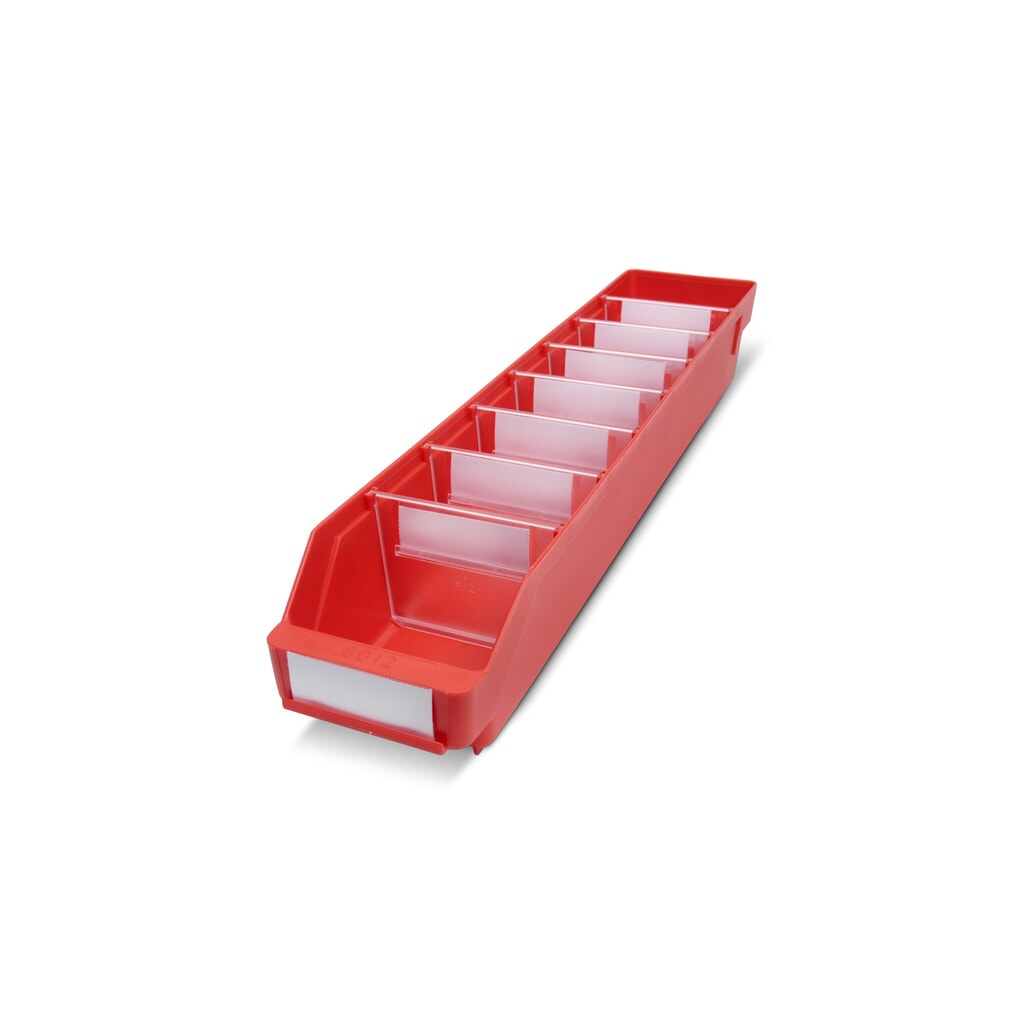 STEMO Regalkästen mit Sichtöffnung, BxT 120 x 600 mm, rot Produktabbildung: STEMO Regalkästen mit Sichtöffnung, BxT 120 x 600 mm, rot