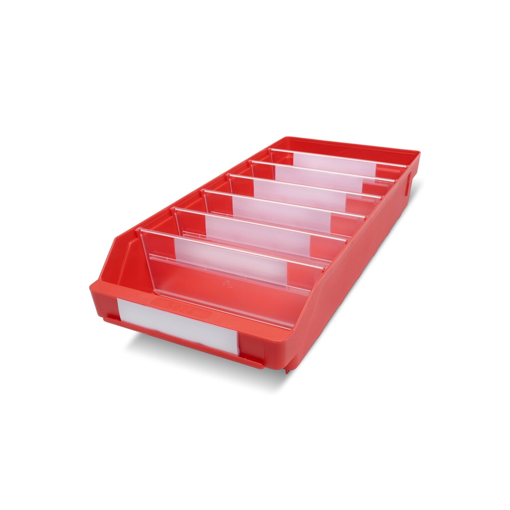 STEMO Regalkästen mit Sichtöffnung, BxT 240 x 500 mm, rot Produktabbildung: STEMO Regalkästen mit Sichtöffnung, BxT 240 x 500 mm, rot