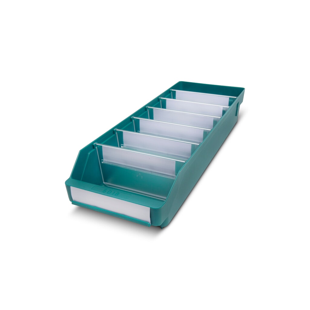 STEMO Regalkästen mit Sichtöffnung, BxT 180 x 500 mm, grün Produktabbildung: STEMO Regalkästen mit Sichtöffnung, BxT 180 x 500 mm, grün