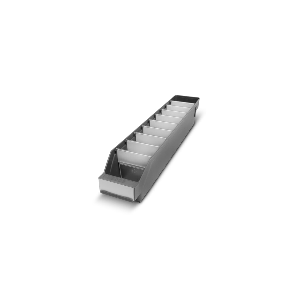 STEMO Regalkästen mit Sichtöffnung, BxT 90 x 500 mm, grün Produktabbildung: STEMO Regalkästen mit Sichtöffnung, BxT 90 x 500 mm, grün