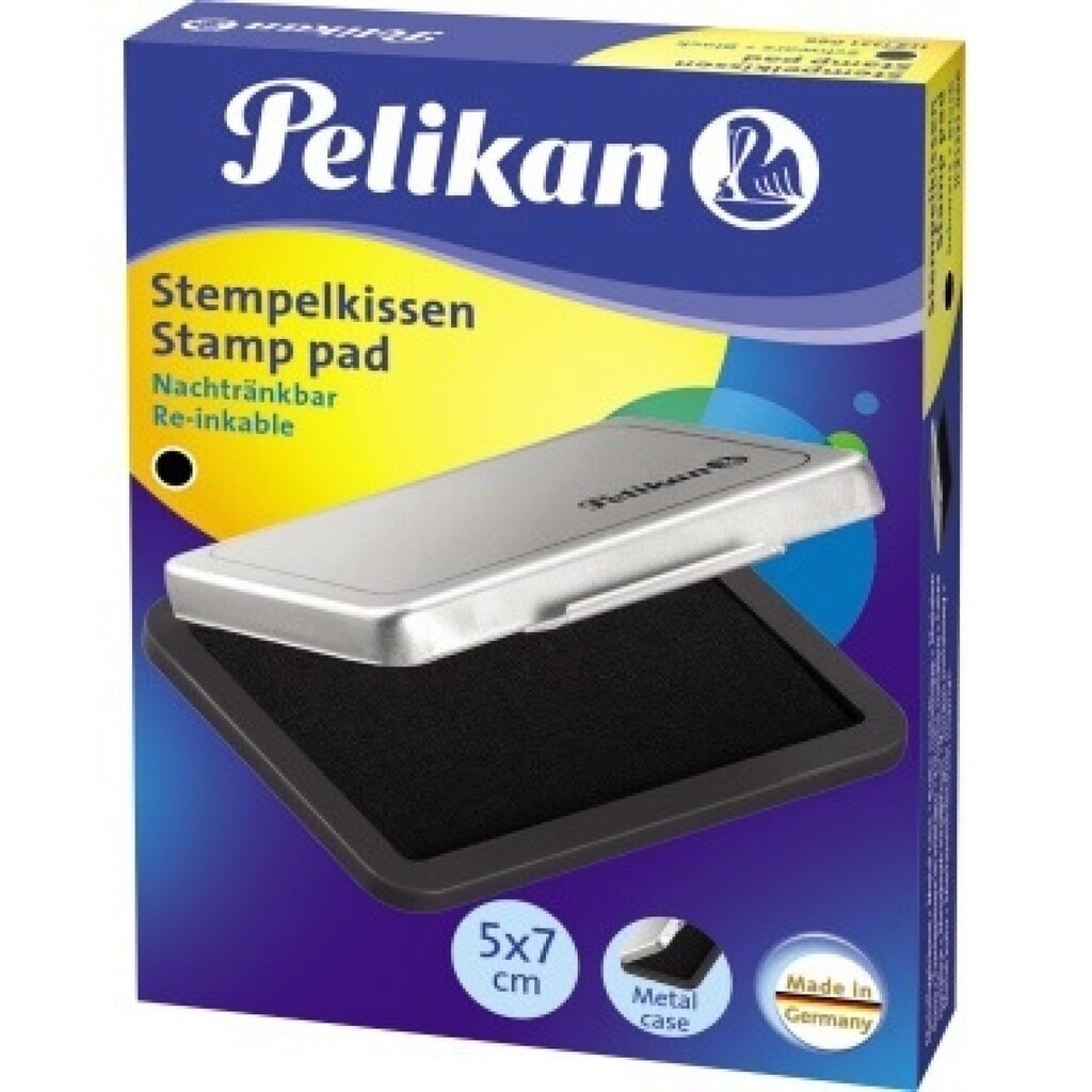 Pelikan Stempelkissen 331066 Gr.3 5x7cm Metallic-Gehäuse schwarz Produktabbildung: Pelikan Stempelkissen 331066 Gr.3 5x7cm Metallic-Gehäuse schwarz