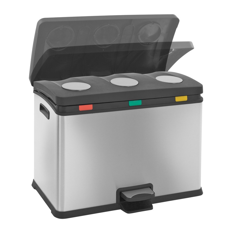 Zdjęcie produktu nr 4: Rekawy Recycling Bin na pedał, 3 x 12 litrów, stal nierdzewna, matowa