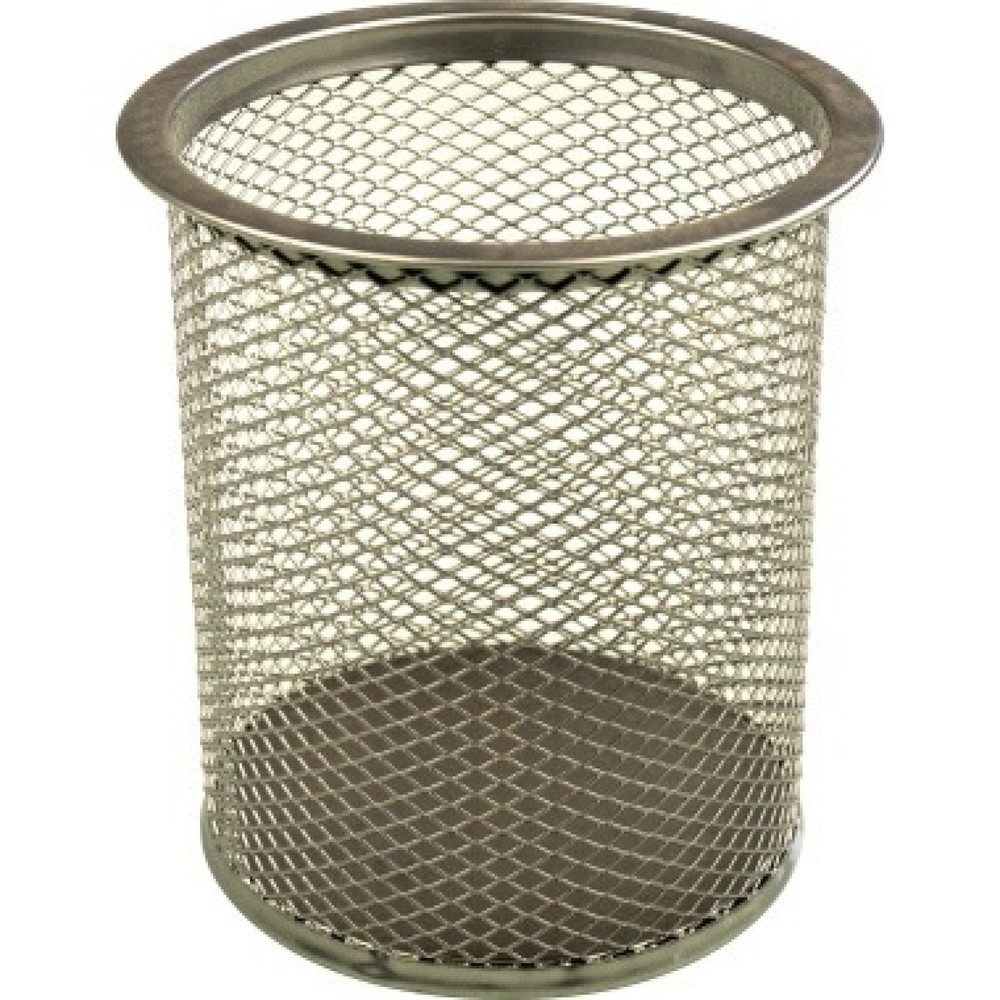 Produktabbildung: helit Stifteköcher Mesh H2518100 9x10cm rund 1Fach Metall silber