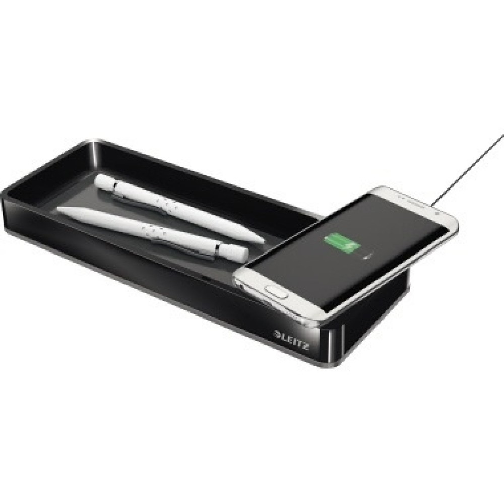 Produktabbildung: Leitz Stifteschale Duo Colour 53650095 Qi-Ladegerät schwarz