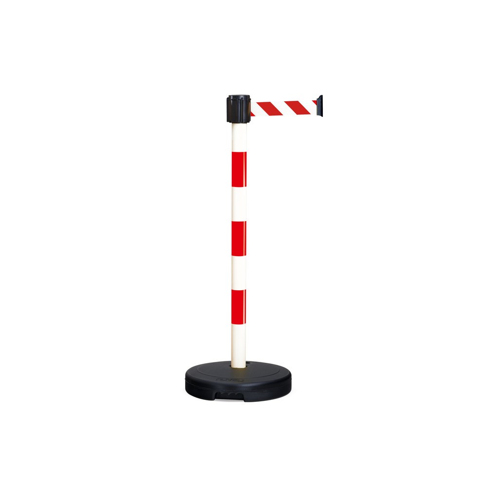 Zdjęcie produktu nr 1: Stojak do pasów ostrzegawczych Moravia, wysokość 950 mm, czerwony/biały
