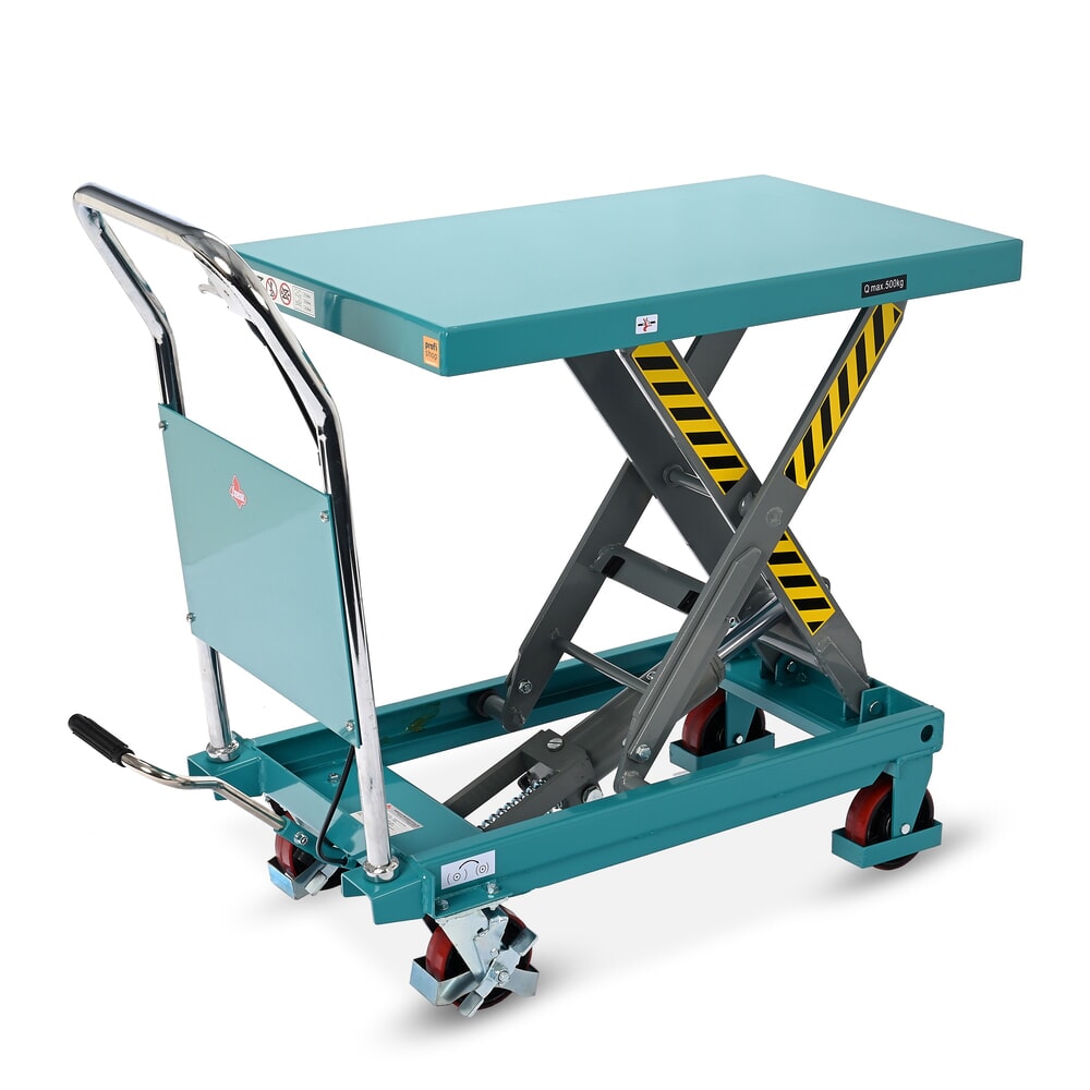 Zdjęcie produktu: Stół podnośny nożycowy Ameise®, stały uchwyt, udźwig 500 kg, wymiary blatu 850 x 500 mm