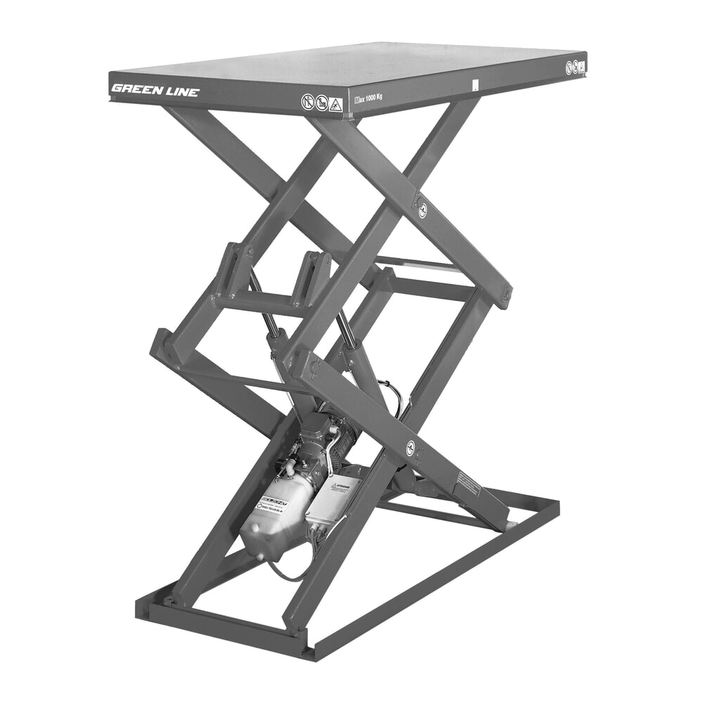 Zdjęcie produktu: Stół podnośny z podwójnymi nożycami ERGO-LIFT, udźwig 500 kg, platforma 1300 x 800 mm
