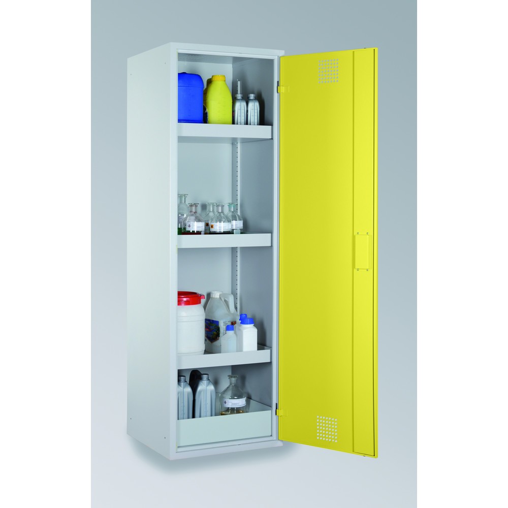 Produktabbildung Nr. 2: storeLAB Chemikalienschrank CHS 600, HxBxT 1935 x 600 x 570 mm, RAL 7035 lichtgrau, RAL 1018 zinkgelb