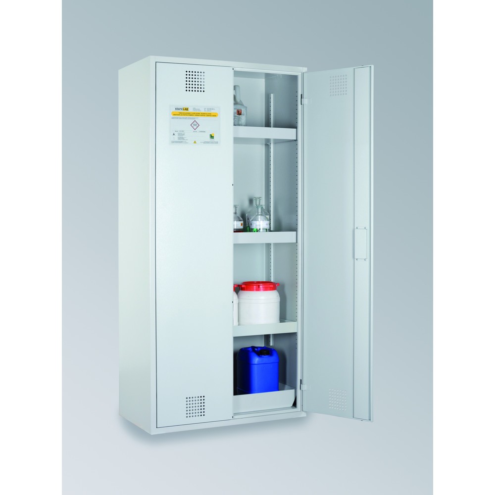 Produktabbildung Nr. 1: storeLAB Chemikalienschrank CHS 950, HxBxT 1950 x 950 x 500 mm, RAL 7035 lichtgrau, RAL 7035 lichtgrau