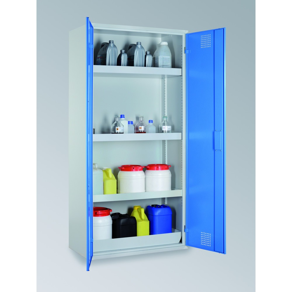 Produktabbildung Nr. 2: storeLAB Chemikalienschrank CHS 950, HxBxT 1950 x 950 x 500 mm, RAL 7035 lichtgrau, RAL 5015 himmelblau