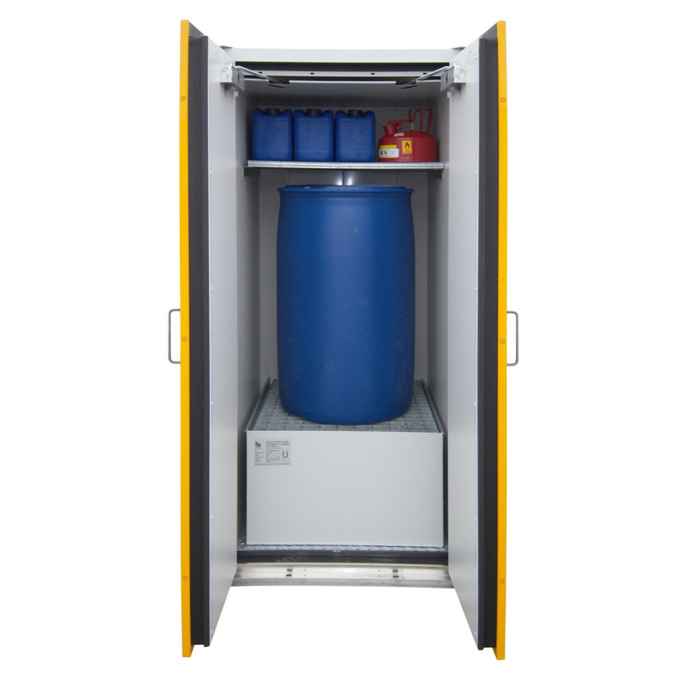Produktabbildung Nr. 2: storeLAB Sicherheits-Fassschrank SiS-FAS Typ 90 / 900-EW, HxBxT 1935 x 900 x 900 mm, RAL 7035 lichtgrau, RAL 1007 narzissengelb