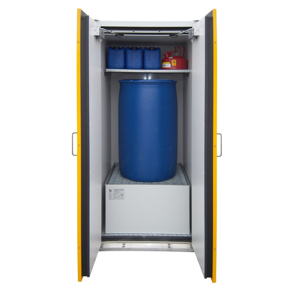Produktabbildung Nr. 2: storeLAB Sicherheits-Brandschutzschrank SiS-FAS Typ 90 / 900-EW, HxBxT 1935 x 900 x 900 mm, RAL 7035 lichtgrau, RAL 1007 narzissengelb