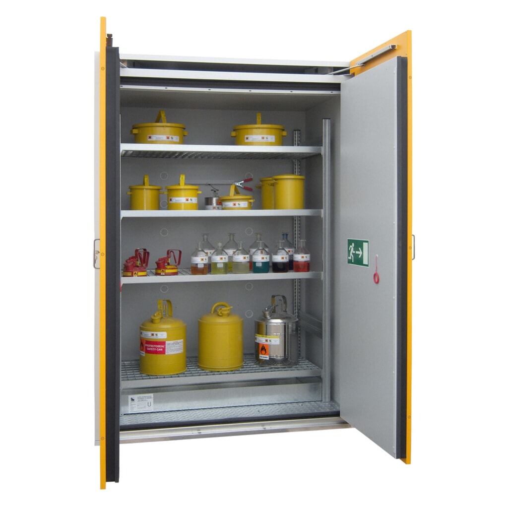 Produktabbildung: storeLAB Brandschutzschrank SiS-FAS Typ 90 / 1550 KG-GR, HxBxT 2200 x 1550 x 1025 mm, RAL 7035 lichtgrau,  RAL 1007 narzissengelb