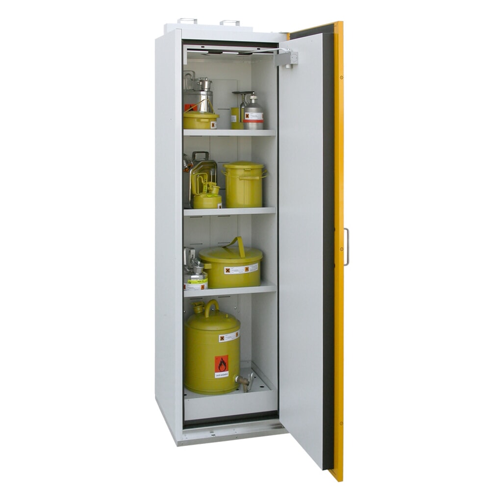 Produktabbildung: storeLAB Brandschutzschrank SiS Typ 90 / 600, HxBxT 1935 x 595 x 598 mm, RAL 7035 lichtgrau, RAL 1007 narzissengelb