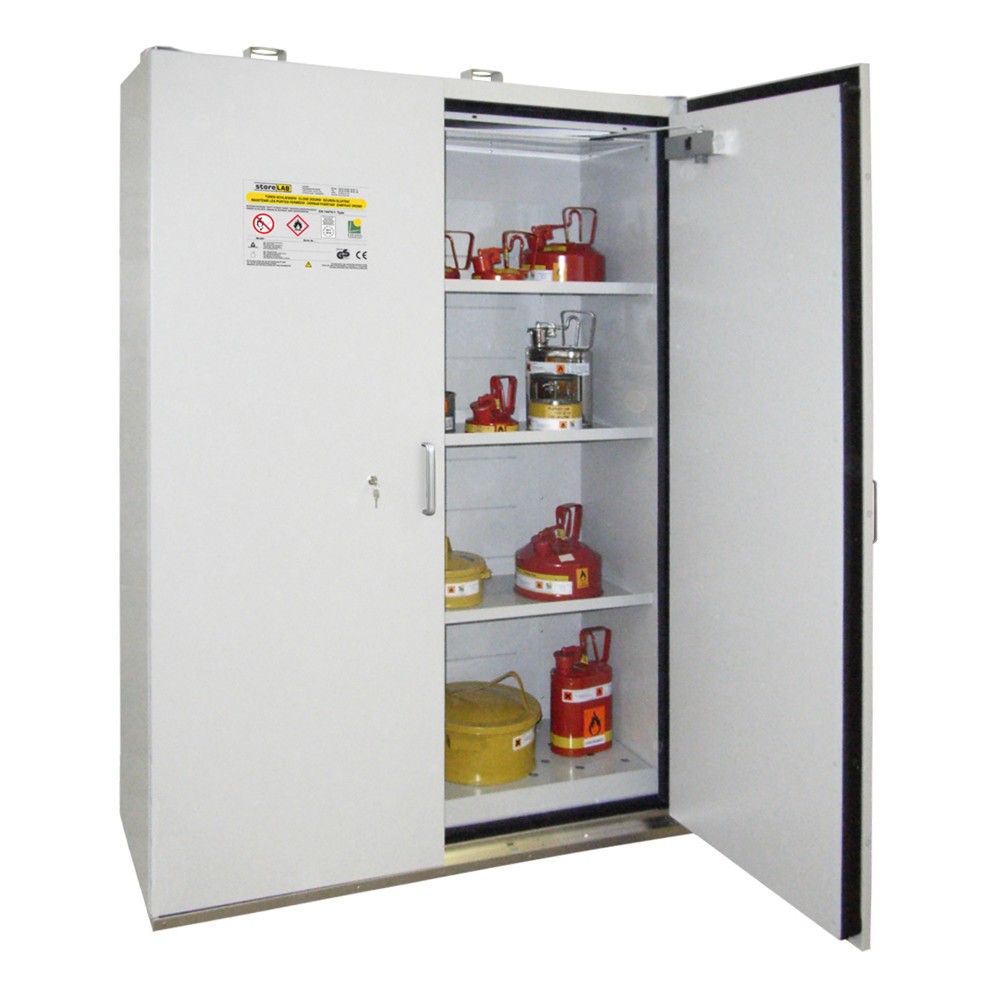 Produktabbildung: storeLAB Sicherheitsschrank SiS Typ 90 / 1400, HxBxT 1935 x 1400 x 598 mm, RAL 7035 lichtgrau, RAL 7035 lichtgrau