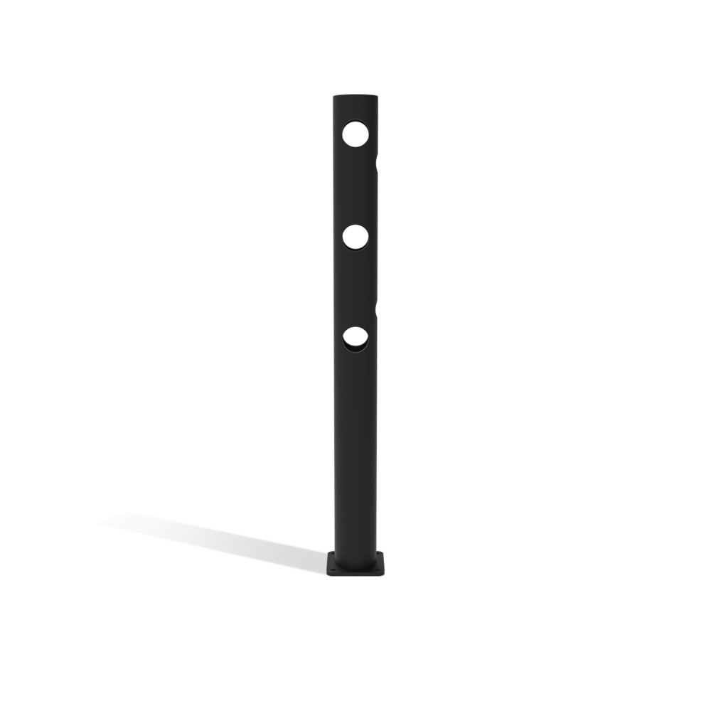 Číslo obrázku produktu 1: Středový sloupek s otočnými dveřmi pro bezpečnostní zábradlí „Delta“, Ø 110 mm, výška 1200 mm, 90°