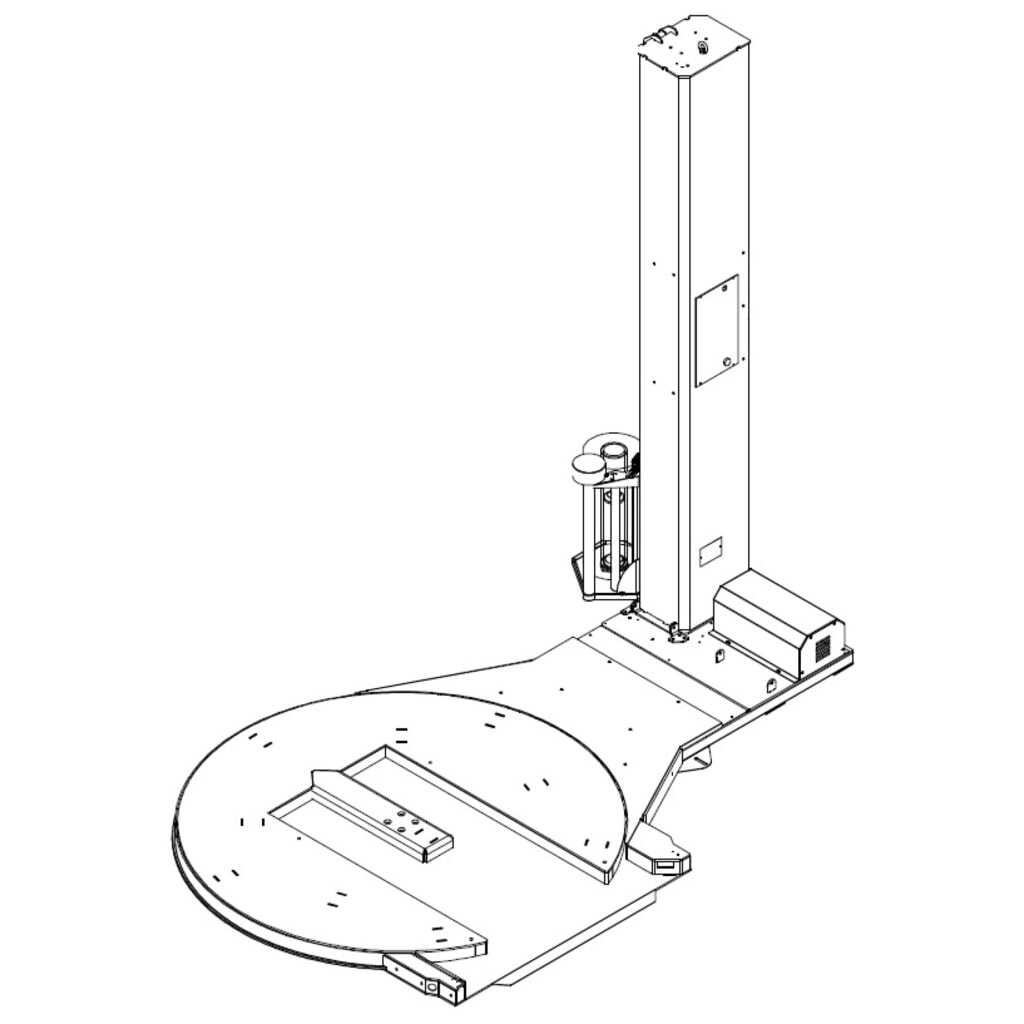 Palettenwickler HSD VOLTA-T ''ULTRA'', offener Drehteller Ø 1.650 mm, Wickelhöhe 2.500 mm, Beschickungswinkel 90° Produktabbildung Nr. 3: Palettenwickler HSD VOLTA-T ''ULTRA'', offener Drehteller Ø 1.650 mm, Wickelhöhe 2.500 mm, Beschickungswinkel 90°