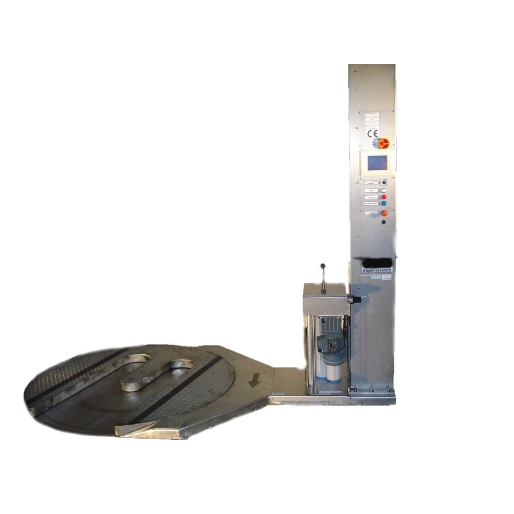 Palettenwickler Superstretch Edelstahl, offener Drehteller, Ø 1.500 mm Produktabbildung: Palettenwickler Superstretch Edelstahl, offener Drehteller, Ø 1.500 mm