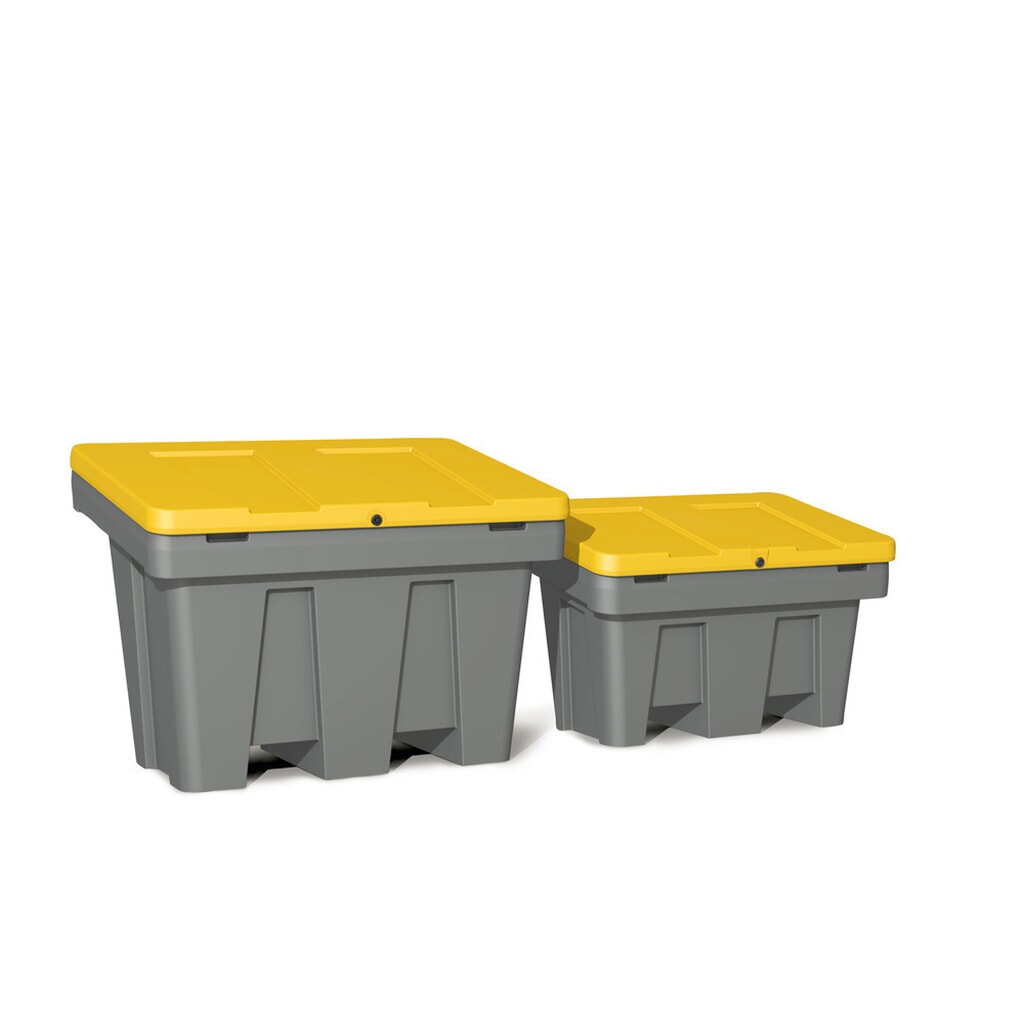 Streugutbehälter GB 150, grau/gelb, 150 Liter Produktabbildung: Streugutbehälter GB 150, grau/gelb, 150 Liter