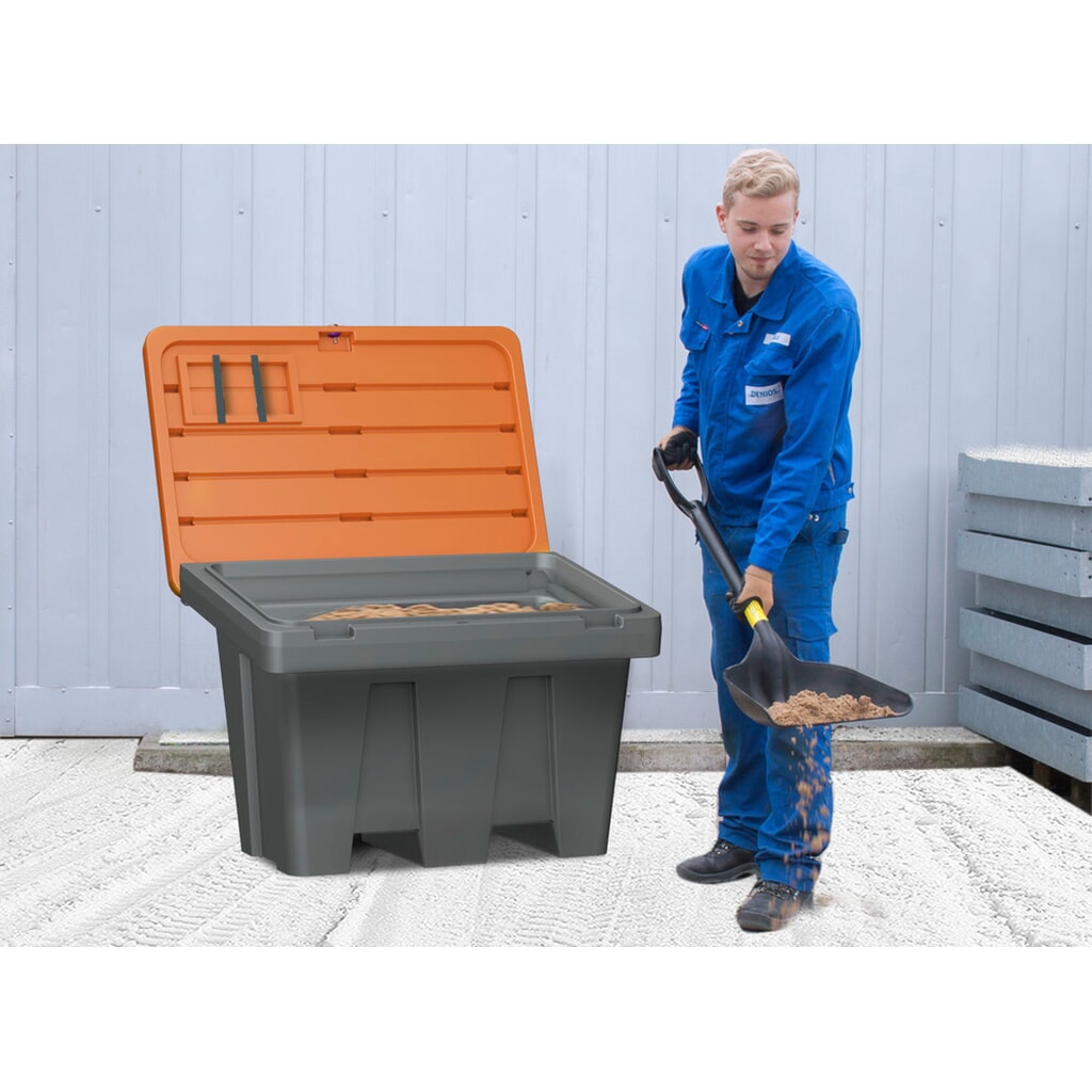 Streugutbehälter GB 300, grau/orange, 300 Liter Produktabbildung Nr. 8: Streugutbehälter GB 300, grau/orange, 300 Liter